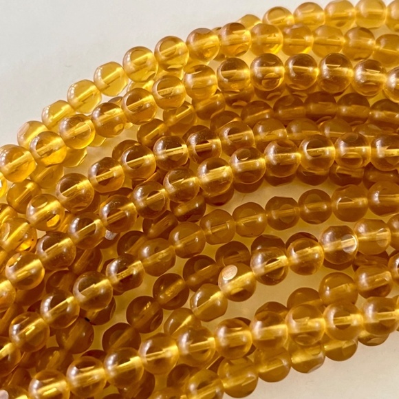 As Low As $2 Topaz Matte Round 4-Cut Glass Beads 6mm (30) - Picture 4 of 4